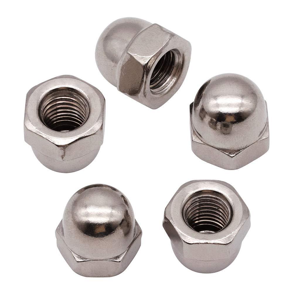 Metric M10 Stainless Steel Acorn Cap Nuts, 304 SS (18/8), Bright Finish, Corrosion Resistant Dome Head Cap Nut for DIY & Construction, 10-Pack
