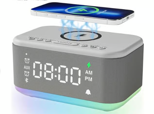 Wireless Charging Alarm Clock Blackmvidjsc
