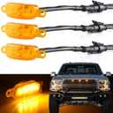 Boigoo Car Grille Lights Compatible for Dodge Ram 1500 2013-2018 Raptor Style Aftermarket Grill & Ford F150 Raptor Grilles 2004-2019 (Amber) (Yellow - Yellow Lens)
