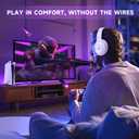 AOC Wireless Gaming Headset for PS5, PS4,PC, 2.4GHz Gaming Headphones | Bluetooth 5.3, 360 Noise Cancelling Mic, 20ms Low-Latency, 50+Hr Battery, 53mm Speaker, 3D Surround Sound, Type-C- White
