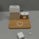 Alarm Clock Charging Station for Bedrooms, 7 in 1 Wireless Charging Station, Magnetic Charger with Night Light Bedside Clock for iPhone 17 16 15 14 13 12 Pro Max, Apple Watch, AirPods (Wood)