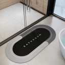 Bath Mats 24x48 Inch, Modernized Magic Mat Bathroom, Rubber Anti Slip Quick Drying Absorbent Bathroom Rug, Shower Room Rugs for in Front of Bathtub, Sink, Dark Gray