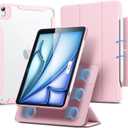 ESR for iPad Air 11 Inch Case M4/M3/M2 (2026/2025/2024), iPad Air 5th/4th Gen Case (2022/2020) 10.9 Inch with Pencil Holder, Removable Magnetic Cover, Vertical Stand, Rebound 360 Series, Pink
