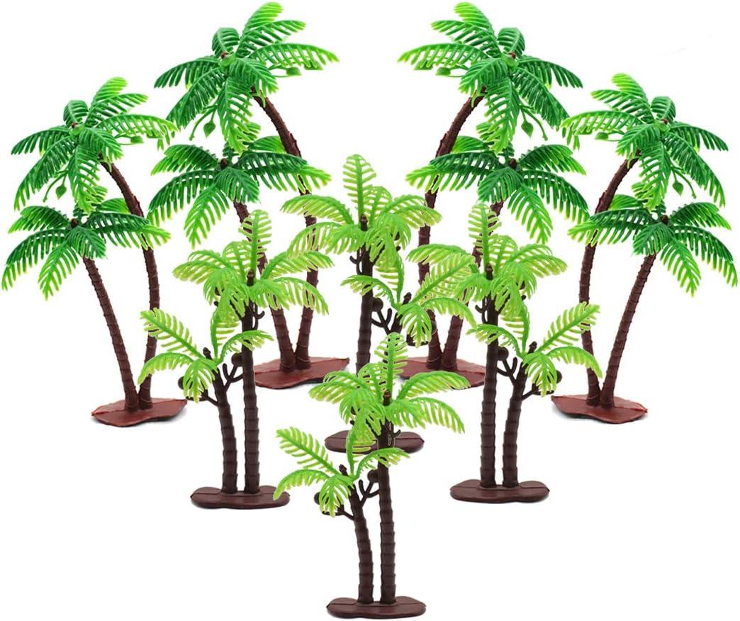 hatisan 18Pcs Coconut Palm Model Trees/Cake Topper - Charming Cupcake Topper Scenery Model Scenery Model for Cake Decorations or Building Model Landscape*