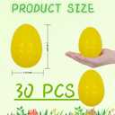 Plastic Easter Eggs for Holiday Decorations and Celebrations, 30 Pcs (Yellow)