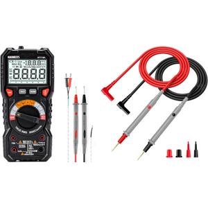 KAIWEETS HT118A Digital Multimeter TRMS 6000 Counts Voltmeter and KET20 Silicone Multimeter Test Leads with Gold-Plated Probes