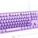 Large Print Keyboard, USB Wired Computer Keyboard, Full Size Keyboard with Number Pad for PC Laptop Desktop Windows 7 8 10 11 (Purple Colorful)