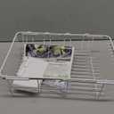 Dish Drying Rack in Sink, Small Dish Drainers for Inside Sink, Over The Sink Dish Racks, Stainless Steel Sink Drying Rack with Utensil Holder, White