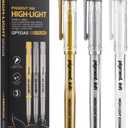 Gold Silver White Ink Gel Pens, 1mm Medium Fine Point, Opaque archival Ink Pen for Dark Paper Drawing,Sketching, Illustration, Card Making, Bullet Journaling (Assorted Color- 3 Packs)