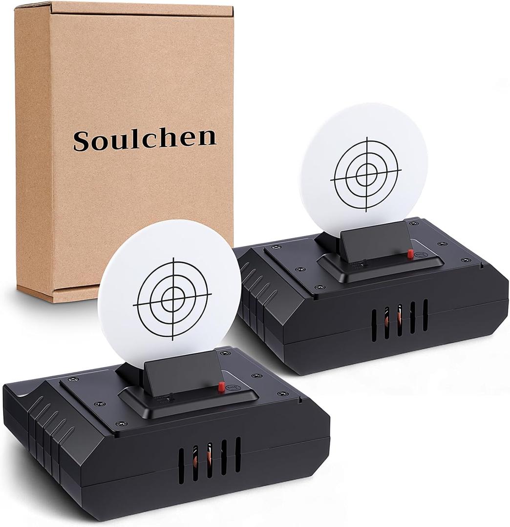Soulchen 2 Pcs Laser Trainer Target with Mount for Reactive Laser Shooting and Dry Fire Practice Portable Training Target System Indoor Safe