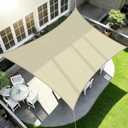 ECOOPTS 20'x20' HDPE Sun Shade Sail Rectangle Canopy Shades for Outdoor Patio Pergola Cover Blockage 95% UV Resistant(Beige)
