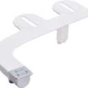 Brondell Bidet Attachment for Toilet SS-250 SimpleSpa Fresh Water Spray with Adjustable Water Pressure Side Arm Control, Slim Bidet Sprayer, Silver Knob (Dual Nozzle)