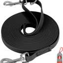 Waterproof Long Leash for Dogs Training 16FT/30FT/50FT, Long Dog Leash Heavy Duty Lead for Large Medium Small Dogs Outside Walking, Playing, Camping, or Yard(Black 30FT)