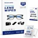 Third-Generation Lens Wipes, 120 Count, Individually Wrapped Pre-Moistened Cleaning Wipes for Eye Glasses, Camera Lens Cleaner, Streak-Free Scratch-Free Screen Cleaning for Phone, Sunglasses, Laptop