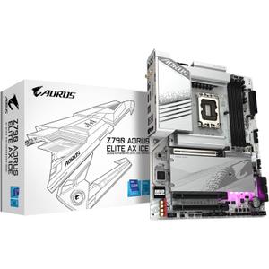 GIGABYTE Z790 AORUS Elite AX ICE (LGA 1700/ Intel/ Z790 X/ATX/ DDR5/ 4* M.2/ PCIe 5.0/ USB 3.2 Type-C/Wi-Fi 6E/ 2.5GbE LAN/Q-Flash Plus/EZ-Latch Plus/Motherboard)