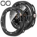 Tensea [2Pack for Samsung Galaxy Watch 8 Classic 2025 Screen Protector Case 46mm Accessories, Protective Face Cover for 46 mm, Hard Bumper Built-in Tempered Glass Film for Women Men