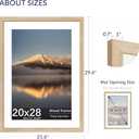 20X28 Poster Frame, Display Pictures 16X24 with Mat or 20X28 Without, Wall Hanging Frames, Natural Oak, 3 Pack