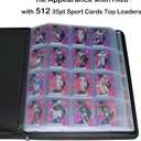 Premium 16-Pocket Top loader Binder – Fits 512 Top loaders, Comes with 16 Transparent White Pages for 3" x 4" Top loaders