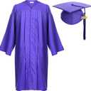 Newrara Graduation Gown Cap Tassel Set (Purple)