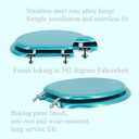 Round Toilet Seat Wood Toilet Seat Prevent Shifting with Zinc Alloy Hinges American Standard Size Toilet Seat Easy to Install also Easy to Clean(Round,Sparkling Sapphire Blue)