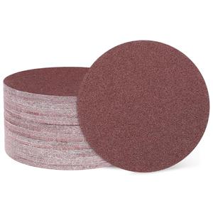HARFINGTON 5 Inch Sanding Discs,  Grit Hook and Loop Sandpaper, No-Hole Aluminum Oxide Orbital Sander Sandpaper for Woodworking Automotive Metal Polishing, Red