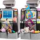 Helteko Backseat Car Organizer, Kick Mats Back Seat Protector with Touch Screen Tablet Holder, Back Seat Organizer for Kids, Travel Accessories with 9 Storage Pockets 2 Pack