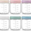 POIKSHARK 6-Pack Overnight Oats Containers with Lids, 16 OZ Wide Mouth Glass Jars with Airtight Lids, Mason Jars Glass Food Containers for Snack Spice Sugar Food Prep Yogurt