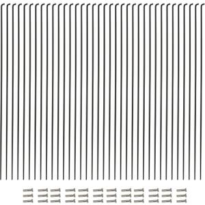 Vincita 36 Pieces 14G J Bend Bicycle Stainless Steel Spokes 254mm - 294mm with Brass Nipples for MTB Wheel Spokes, Ebike, Downhill, Trekking, City Bikes - Replacement/Repair Spokes (254 MM - Black)