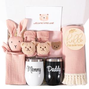 New Mom Gifts, Gender Reveal Gifts for Parents to Be, Pregnancy Gift Set for Expecting Mom, First Time Moms Gift Ideas, New Parents Gifts for Couples, New Baby Gift Basket for Baby Shower (Pink)