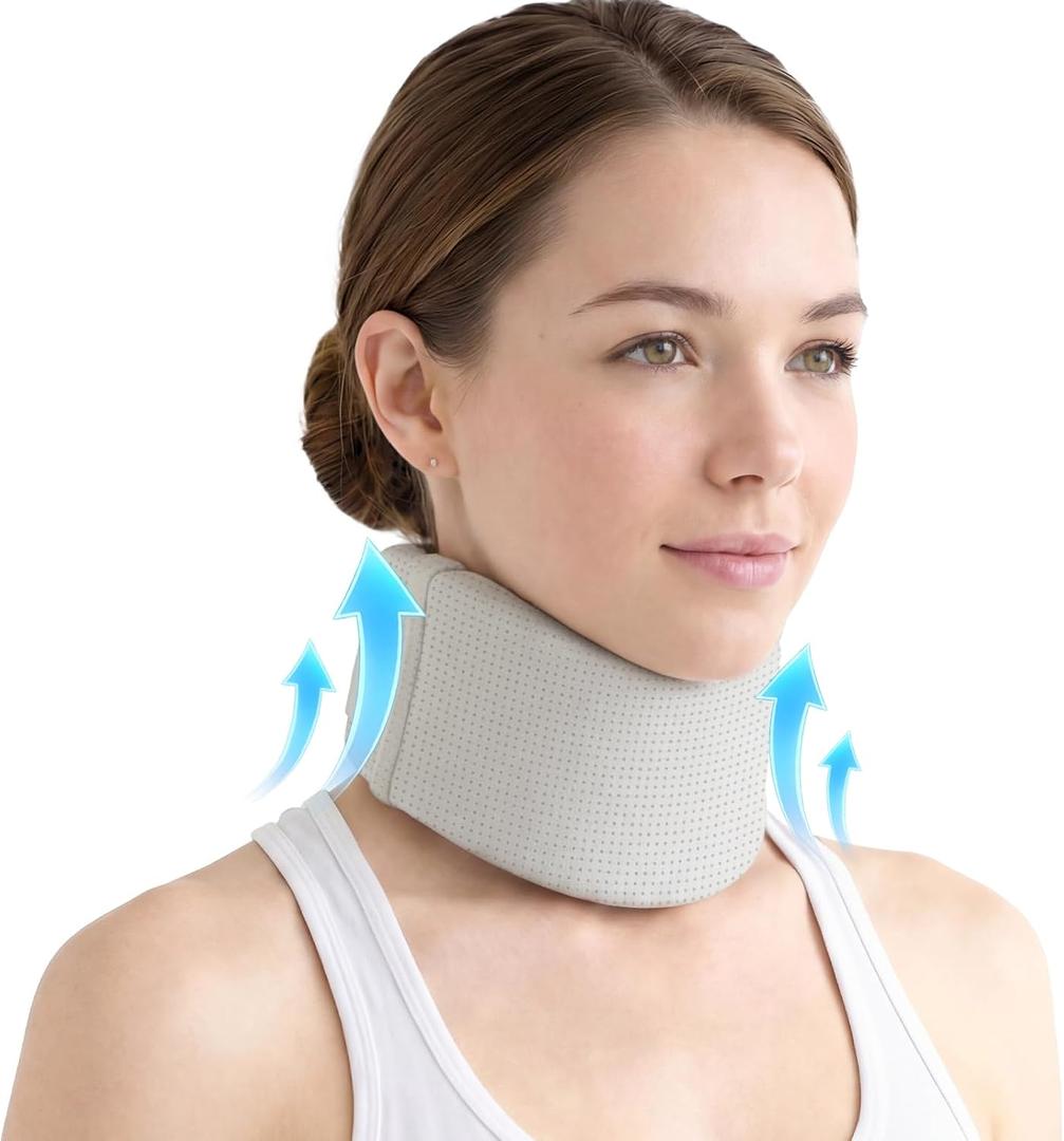 Ice Silk Neck Brace - Soft,Breathable Cervical Collar for Pain Relief & Posture Correction - Anti-Snoring Support for Comfortable Sleep - Ideal for Office Workers Rest