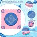 Floating Mahjong Table for Pool, EVA Floating Mahjong Mat with Tile Slots and Drink Holder for Card, Dominoes, Poker, Adult, Summer Beach Water Game, 29.5 x 29.5 Inches(Chinese Characters)
