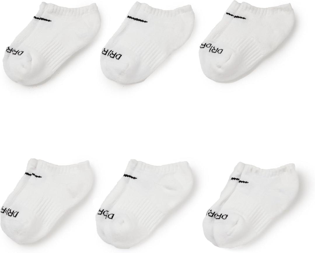 Nike Toddler and Little Kids' 6-Pack Performance Socks (4-5, White)