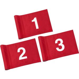 KINGTOP Numbered Golf Flag All 8x6 Inch  Upgraded Dual-Layer 420D Nylon, Double Sided Printing, Tube Inserted  Mini Practice Putting Green Flags for Yard