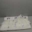 VISIONTEX White Sheer Voile Curtains 84 Inches Long Decorative Grey Embroidered Leaves Rod Pocket Semi Sheer Window Drapes for Bedroom Living Room 2 Panels Set 54 x 84 Inches