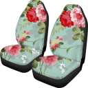 Vintage Chinese Ink Painting Floral Universal Car Seat Covers Breathable Vehicle Front Bucket Seat Protector for Most Car,SUV,Truck,Sedan or Van -Pack of 2