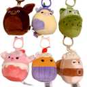 Squishmallows Hybrid Sweets Squad Mini 3.5" Clip On Keychains Plush Doll Set of 6