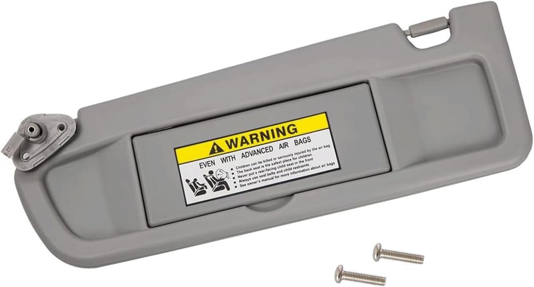 Gray Sun Visor Sunvisor Left Driver Side Compatible with Civic 2006 2007 2008 2009 2010 2011 Replaces 83280-SNA-A01ZC 83280SNAA01ZC Without LED Light