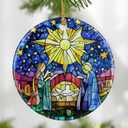 2 x Nativity Scene Ornament: Christmas Ornaments, Religious Christmas Decorations for Tree, Catholic Ornament & Christian Holiday Decor | Religious Gifts, Christian Gifts - Design A