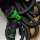 Flexi Hose Expandable Garden Hose with 8 Function Nozzle, 150FT - Lightweight Retractable Garden Hose, Water Hose - No-Kink Flexibility, 3/4 Inch Solid Brass Fittings and Double Latex Core 150ft, Black