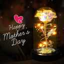 Childom Mothers Day Flowers Gifts for Mom Grandma,Birthday Gifts for Women,Valentines Gifts for Her,Mom,Women,Wife,Grandma,Light Up Rose in Glass Dome,Colorful Rainbow Mothers Day Flowers for Delivery