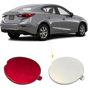 Rear Bumper Tow Hook Cover Towing Eye Cap Fit for Mazda 3 Axela 2014 2015 2016 2017 2018 BHN1-50-EK1-BB BHN150EK1BB (Red, right passenger side) Xinpinsai