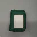 Credit Card Holder Wallet RFID Blocking Leather Small Wallet for Women Double Zipper Wallet with ID Window (Green)