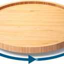 Lazy Susan Organizer for Kitchen,Bamboo Turntable for Cabinet,Pantry,Vanity,MiddleNatural (9.8in)