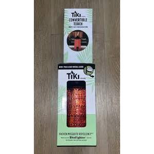 TIKI Brand Convertible Torch, 68” Full Size, 54" Garden, 8” Table, Red Glass