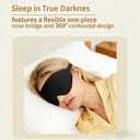 3D Sleep Mask for Side Sleepers, Memory Foam Eye Mask for Sleeping, 100% Blackout, Breathable & Lightweight, Adjustable Strap, No Pressure on Eyes, Soft Travel Sleep Mask for Men & Women Black