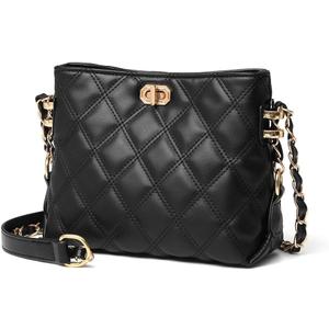 Small Crossbody Bags for Women Purses Fashion Leather Lightweight Handbags Shoulder Bag,  Black