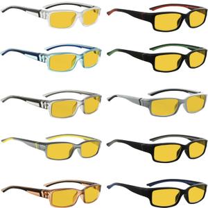 Eyekepper 10 Pack Blue Light Blocking Reading Glasses Amber Tinted Computer Readers Men Women +0.50