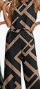 IWOLLENCE Women's Summer 2 Piece Outfits Set Round neck Sleeveless Tank Crop Top Wide Leg pants Set Pockets Jumpsuits, Large
