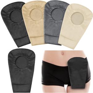 Sherr 4 Pieces Ostomy Bag Cover Colostomy Bag Covers Odor Control Stretchy Pouch Washable Pouch Liner for Women Men Lightweight Care Protector Supplies, 4 Colors