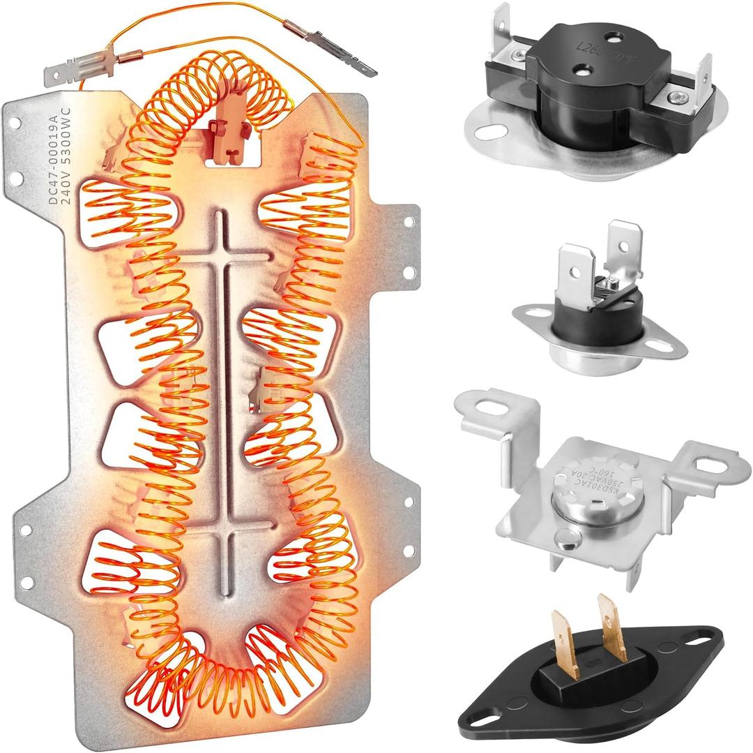 DV395ETPASU/A1 DV456EWHDWR/AA DV393ETPAWR/A1 DV395ETPAWR/A1 DVE45N5300W/A3 DV328AEW/XAA Dryer Heating Element and Thermal Fuses Fit for Sam-sung DV456ETHDSU/AA, DV395ETPARA/A1 DV456EWHDWR/AA